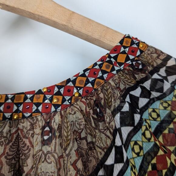 Camilla Long Gathered Panel Maxi Dress Paved In Paisley Size XS Preowned - Picture 7 of 16